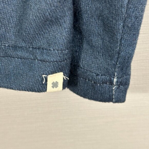 Lucky Brand Top Womens Medium Blue Gradient Tee Long Sleeve Boxy Hi Low Hem Logo - Picture 4 of 7